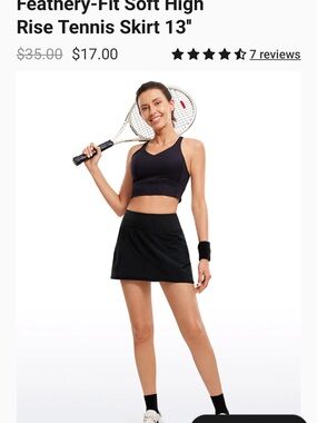 CRZ YOGA Black Feathery-Fit High Rise Tennis Skirt
